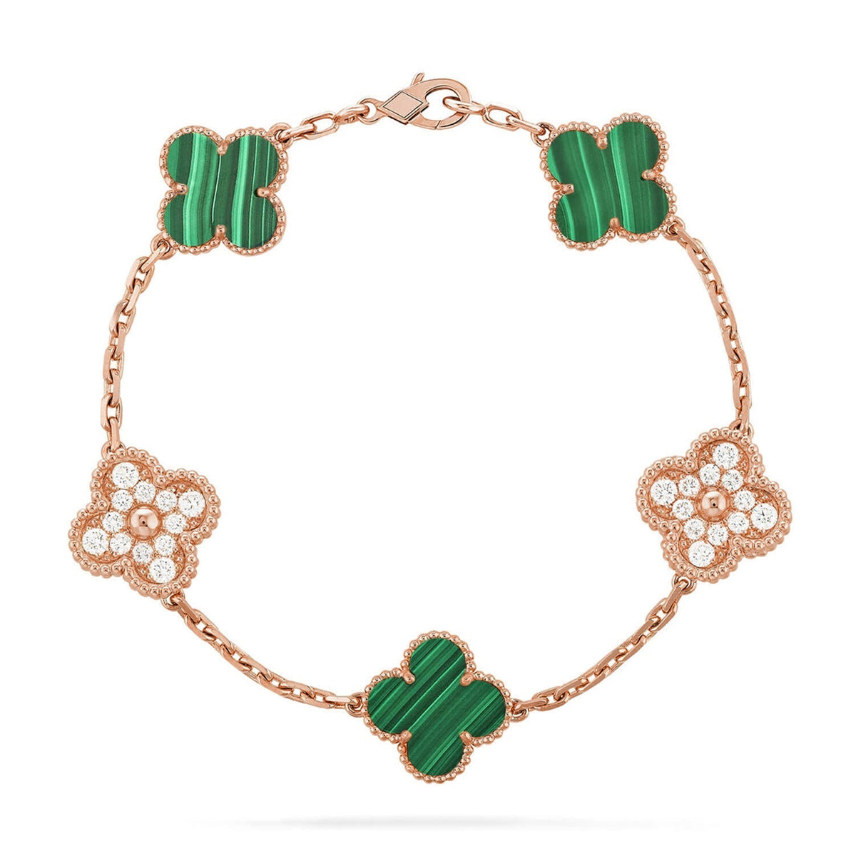 [sparkle Jewelry ] CLOVER 5 MOTIF MALACHITE BRACELET COLLECTION