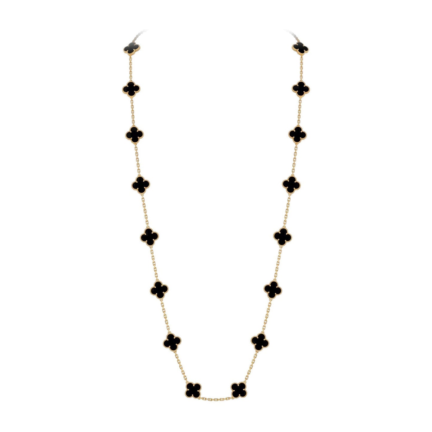 [Sparkle]CLASSIC 20-MOTIF LUCKY CLOVER LONG NECKLACE GOLD COLLECTION