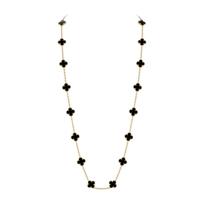 [Sparkle]CLASSIC 20-MOTIF LUCKY CLOVER LONG NECKLACE GOLD COLLECTION