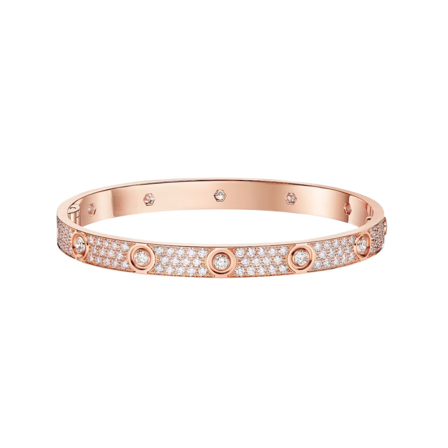 [Sparkle]KLASSISCHER 6,1MM LOVE-ARMBAND - 10-DIAMANT VOLL PAVÉ
