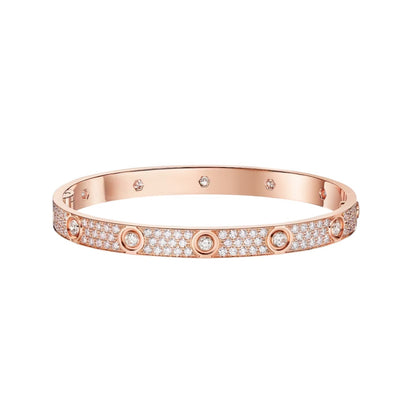 [Sparkle]KLASSISCHER 6,1MM LOVE-ARMBAND - 10-DIAMANT VOLL PAVÉ