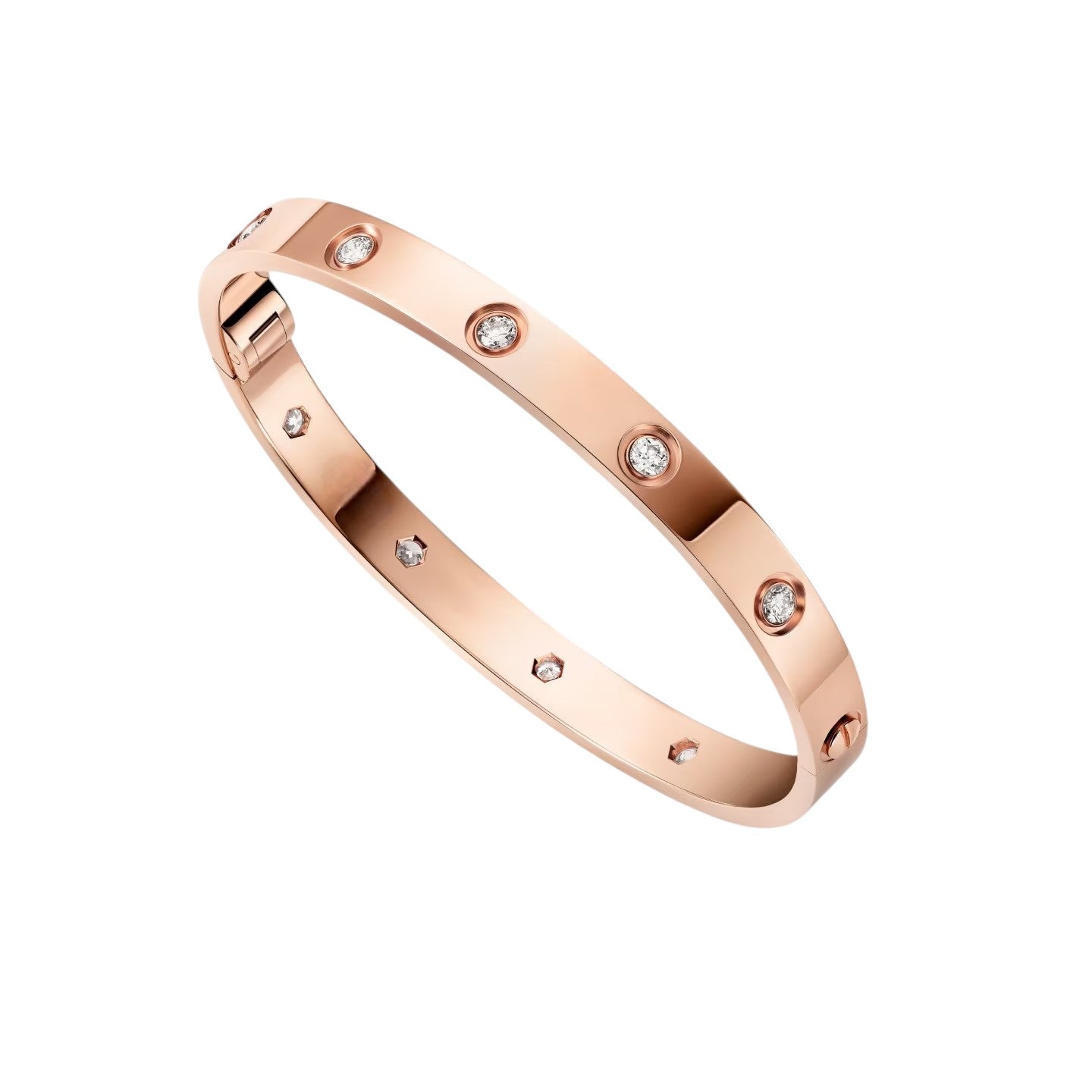 [Sparkle]KLASSISCHER 6,1MM LIEBESARMREIF MIT EINER SCHRAUBE – 10 DIAMANTEN
