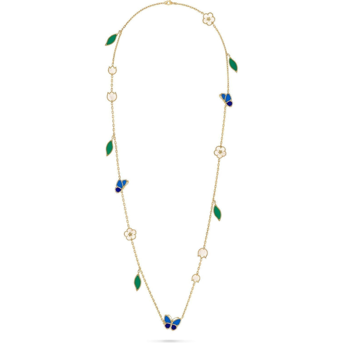 [sparkle Jewelry]LUCKY SPRING BUTTERFLY 15 FLOWER NECKLACE