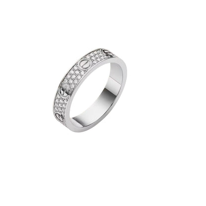 [Sparkle]LOVE 4MM PAVÉ-DIAMANTENRING
