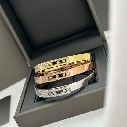 [sparkle Jewelry]Move Noa Rose Gold Pavé Diamond Bangle Bracelet