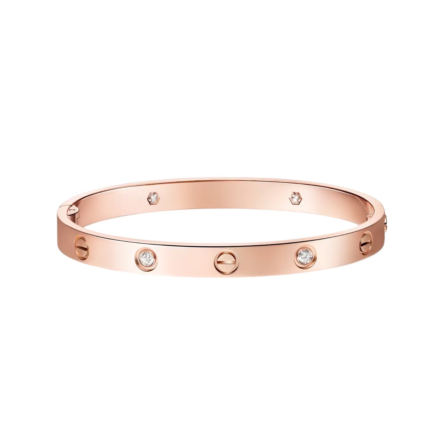 [Sparkle]KLASSISCHER 6.1MM LOVE EINZELSCHRAUBEN-VERSCHLUSS-ARMBAND - 4-DIAMANTEN