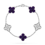 [sparkle Jewelry ]CLOVER 5 MOTIF PURPLE STRIPES BRACELET COLLECTION