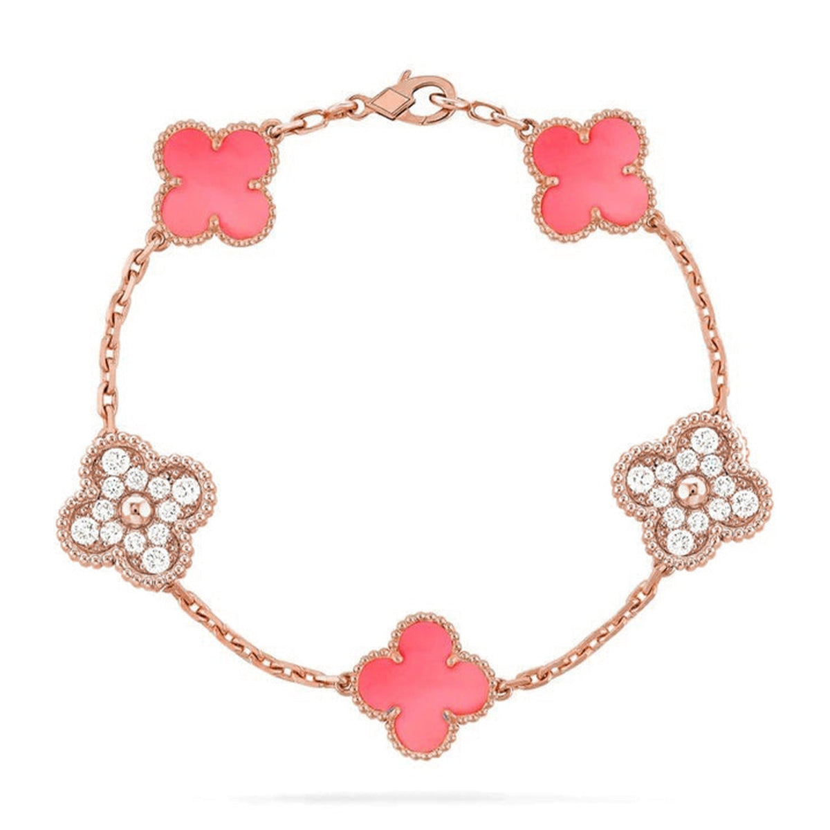 [sparkle Jewelry ] CLOVER 5 MOTIFS  PINK MOP BRACELET COLLECTION