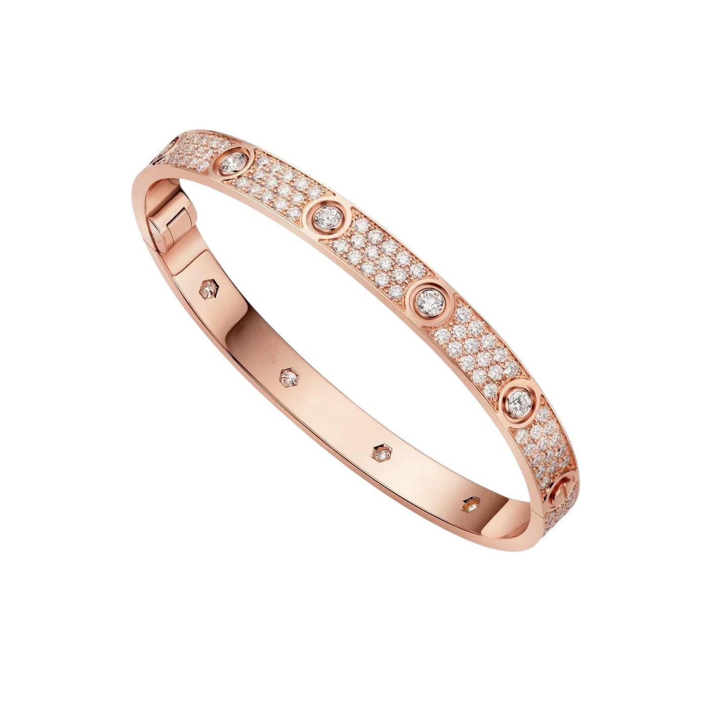 [Sparkle]KLASSISCHER 6,1MM LOVE-ARMBAND - 10-DIAMANT VOLL PAVÉ