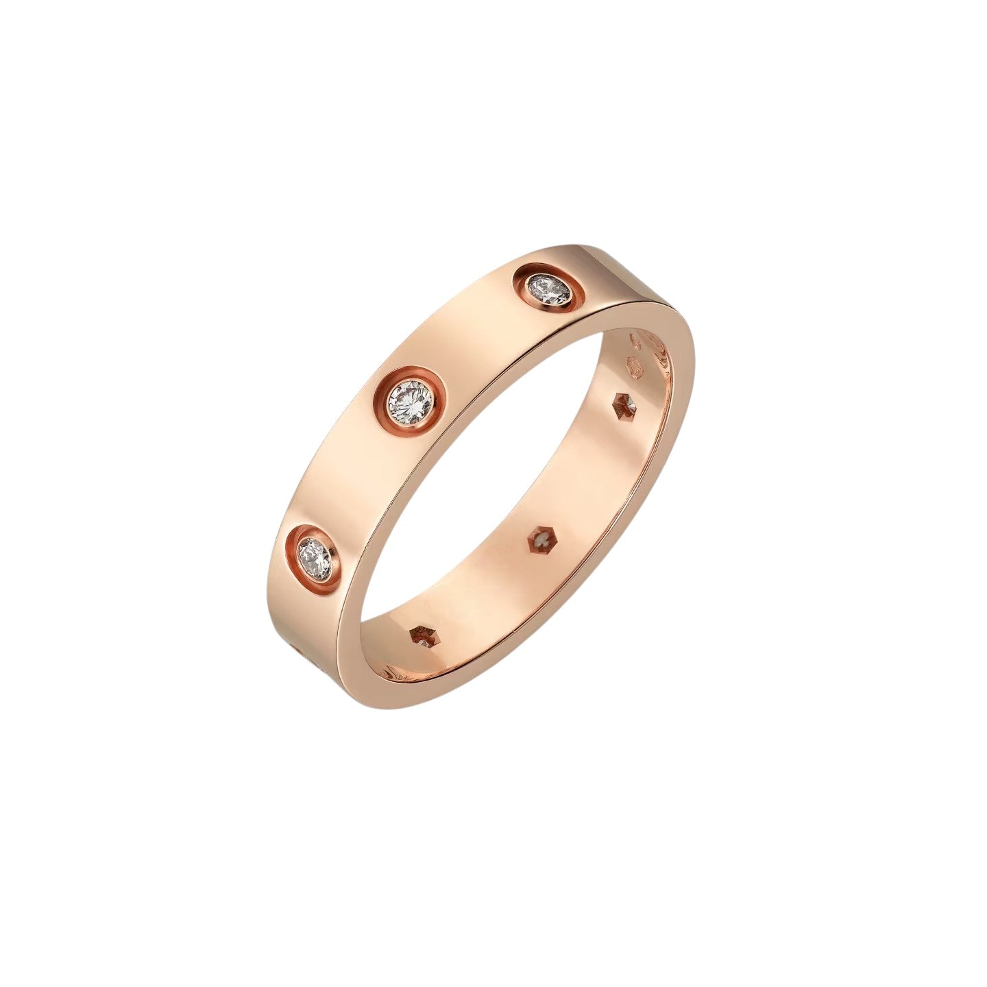 [Sparkle]LIEBE 4MM 8 DIAMANTEN RING