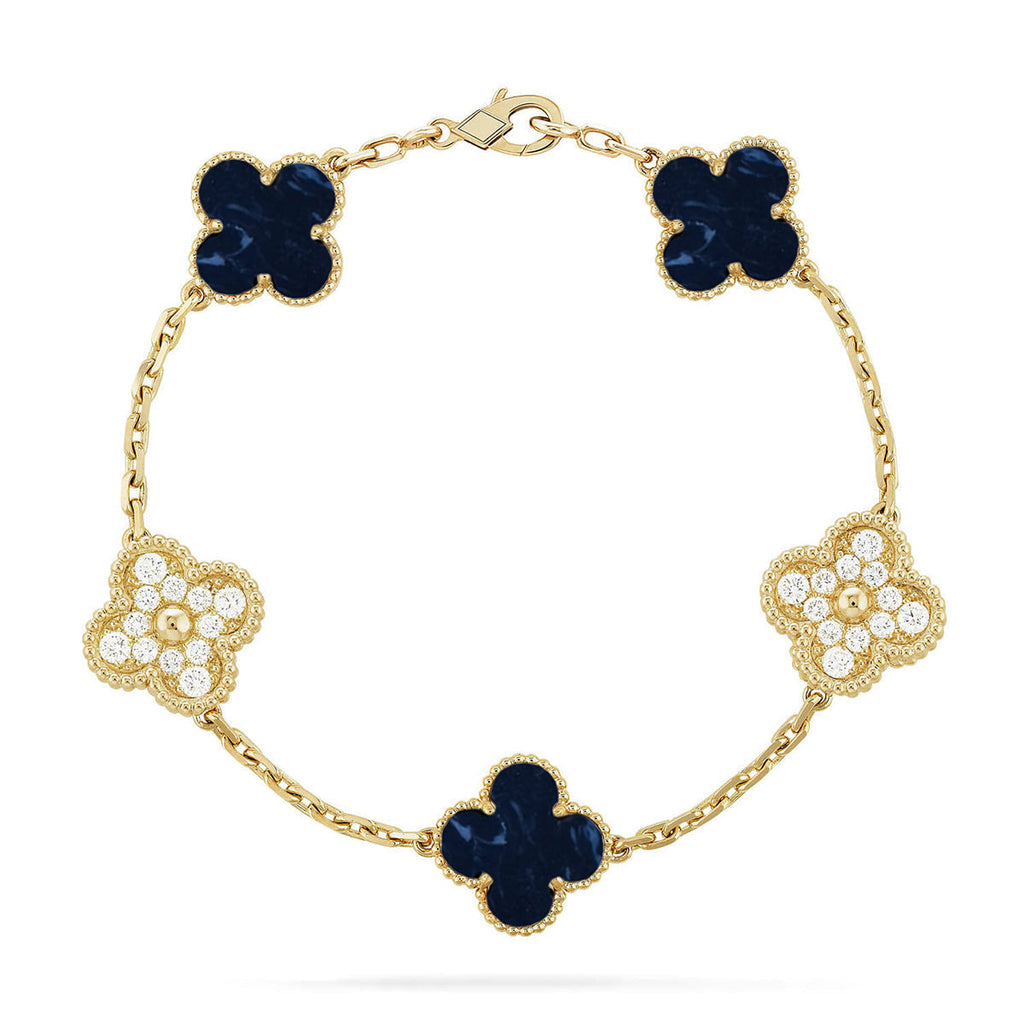 [sparkle Jewelry ]CLOVER 5 MOTIF PIETERSITE BRACELET COLLECTION