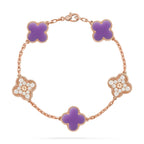 [sparkle Jewelry ]CLOVER 5 MOTIF LIGHT PURPLE BRACELET COLLECTION