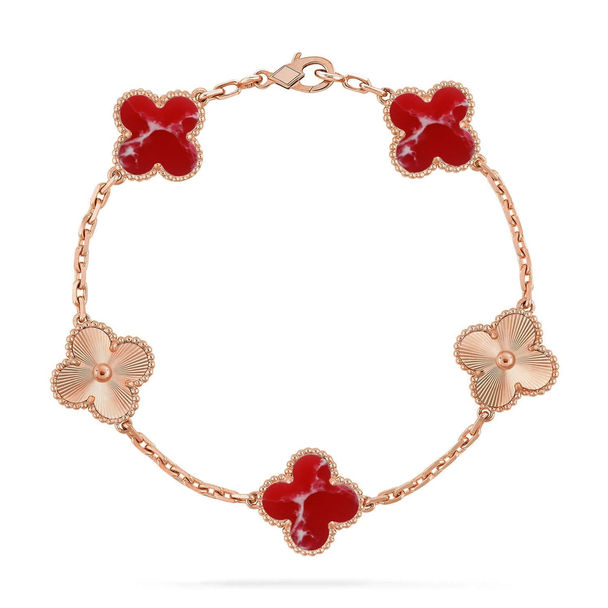 [sparkle Jewelry ]CLOVER 5 MOTIF RED PATTERN BRACELET COLLECTION