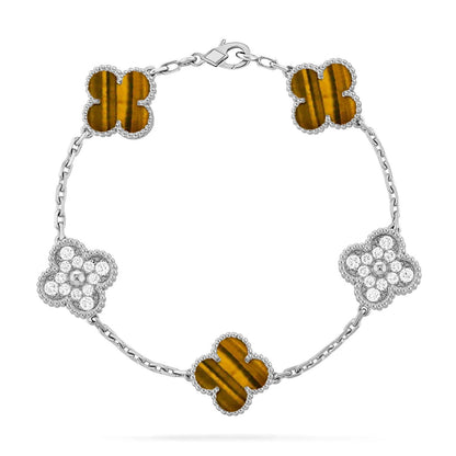 [sparkle Jewelry ] CLOVER 5 MOTIFS TIGER EYE BRACELET COLLECTION