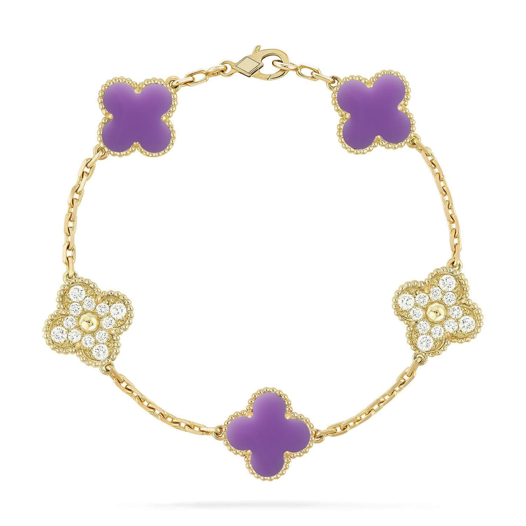 [sparkle Jewelry ]CLOVER 5 MOTIF LIGHT PURPLE BRACELET COLLECTION