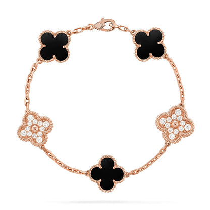 [sparkle Jewelry ] CLOVER 5 MOTIF ONYXS BRACELET COLLECTION