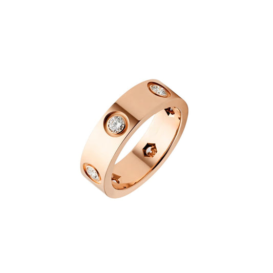 [Sparkle]LIEBE 5,5 MM 6 DIAMANTEN RING