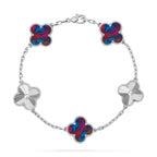 [sparkle Jewelry ]CLOVER 5 MOTIF COLOR GEMSTONES BRACELET COLLECTION