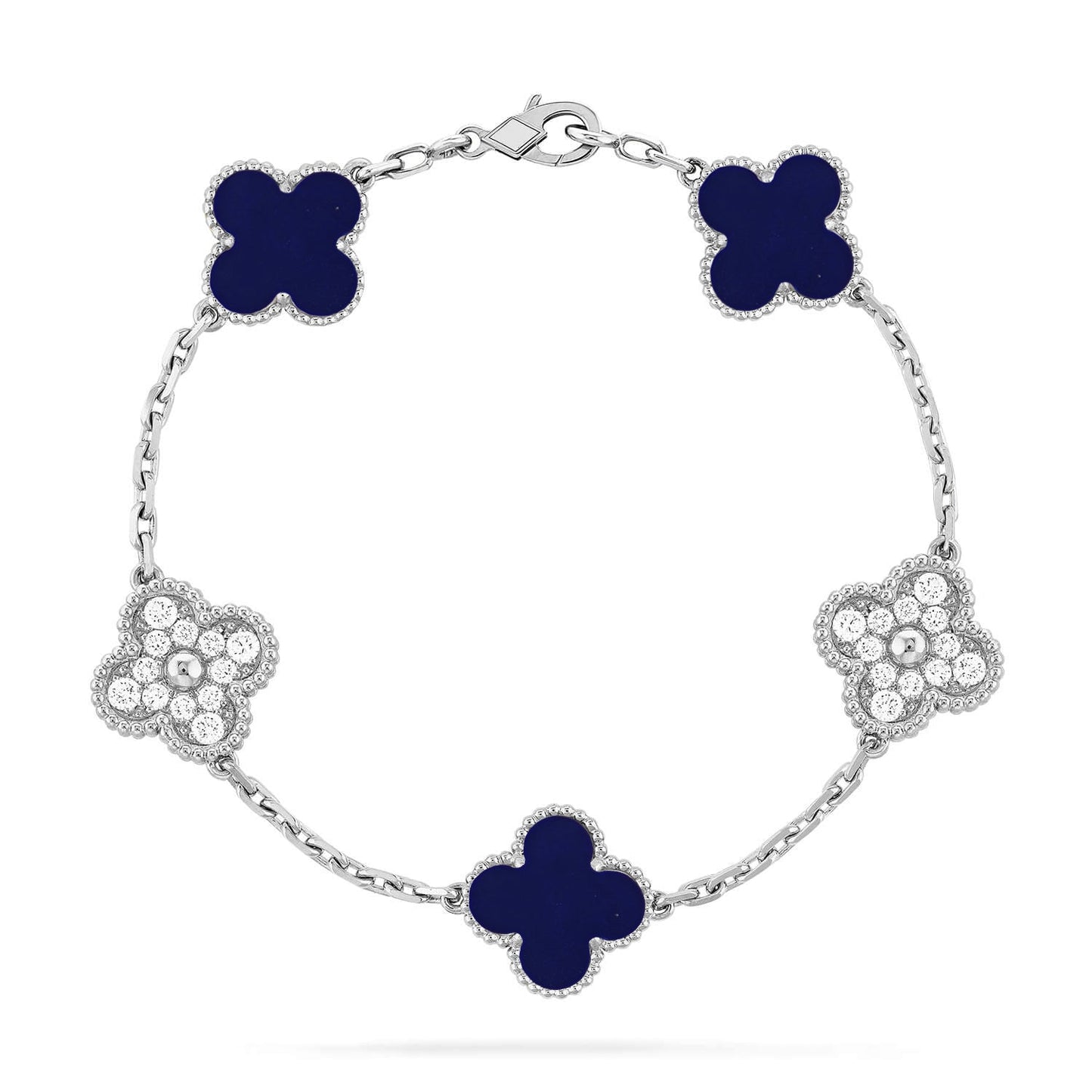 [Sparkle]LUCKY CLOVER 5-MOTIF-ARMBAND – LAPISLAZULI-KOLLEKTION