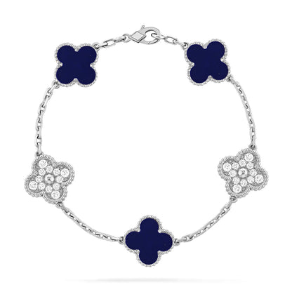 [Sparkle]LUCKY CLOVER 5-MOTIF-ARMBAND – LAPISLAZULI-KOLLEKTION