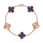 [sparkle Jewelry ]CLOVER 5 MOTIF COLOR GEMSTONES BRACELET COLLECTION