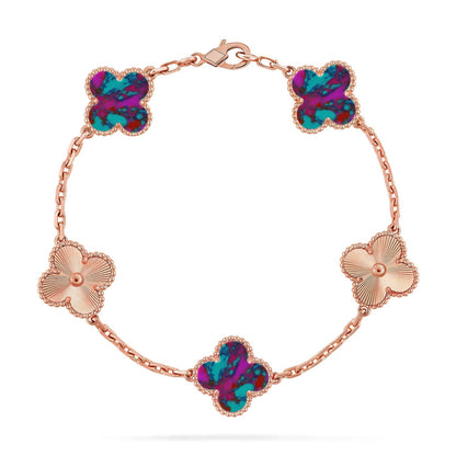 [Sparkle]GLÜCKKLEE-ARMBAND MIT 5 MOTIVEN - MULTI-EDELSTEIN-KOLLEKTION