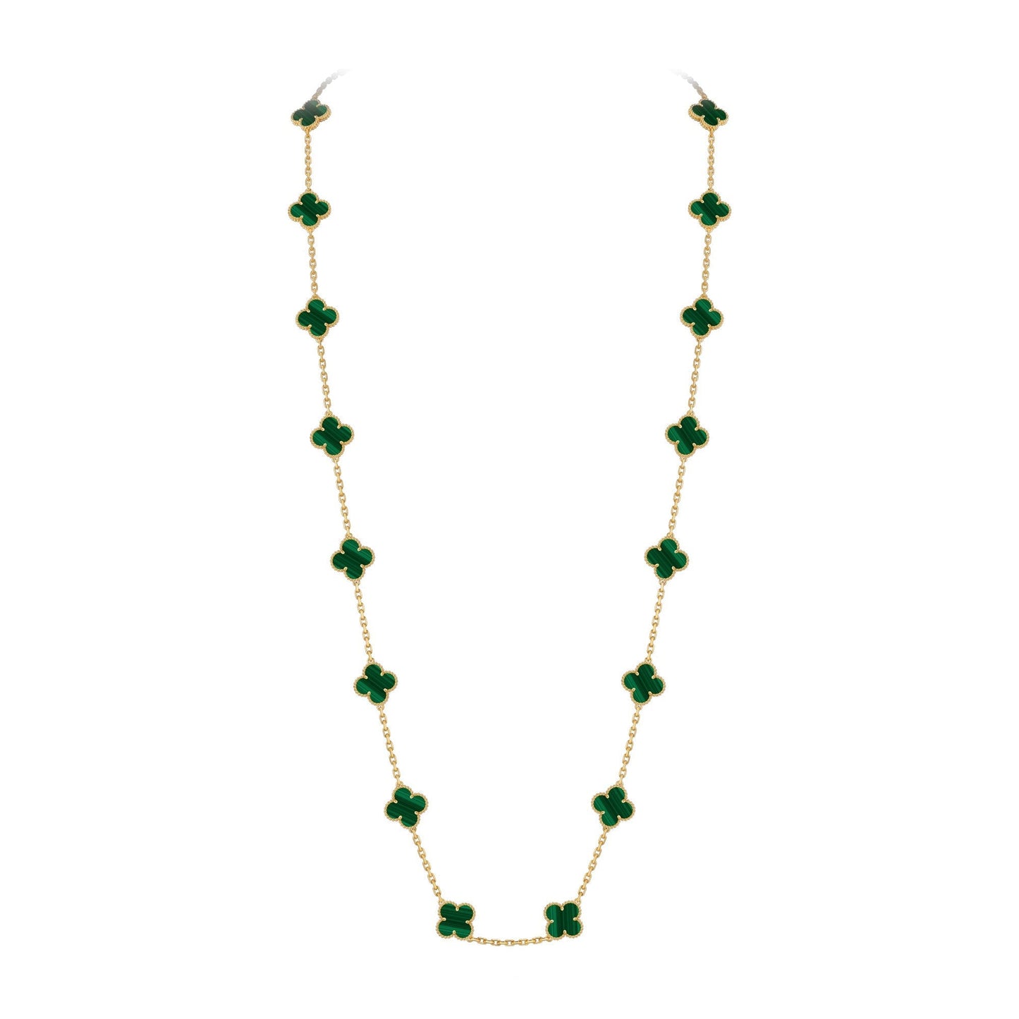 [Sparkle]CLASSIC 20-MOTIF LUCKY CLOVER LONG NECKLACE GOLD COLLECTION