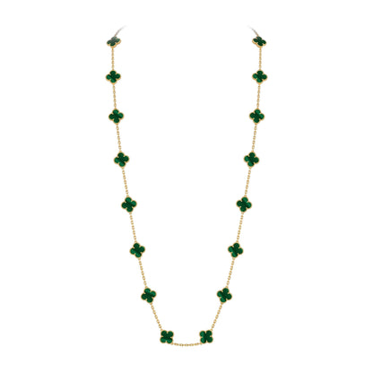 [Sparkle]CLASSIC 20-MOTIF LUCKY CLOVER LONG NECKLACE GOLD COLLECTION