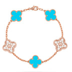 [sparkle Jewelry ] CLOVER 5 MOTIF TURQUOISE BRACELET COLLECTION