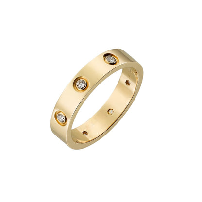 [Sparkle]LIEBE 4MM 8 DIAMANTEN RING