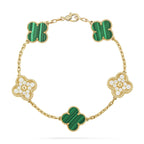 [sparkle Jewelry ] CLOVER 5 MOTIF MALACHITE BRACELET COLLECTION