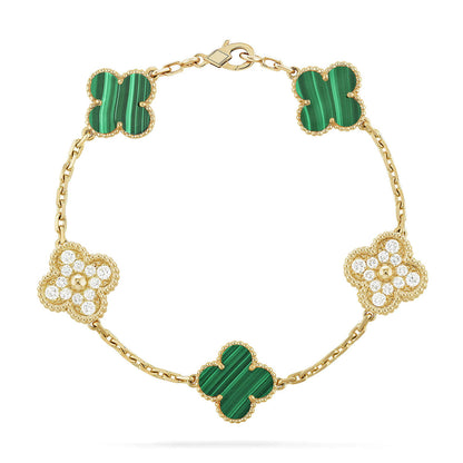 [sparkle Jewelry ] CLOVER 5 MOTIF MALACHITE BRACELET COLLECTION