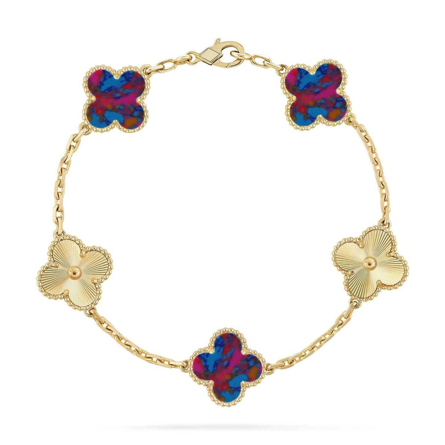 [Sparkle]GLÜCKKLEE-ARMBAND MIT 5 MOTIVEN - MULTI-EDELSTEIN-KOLLEKTION