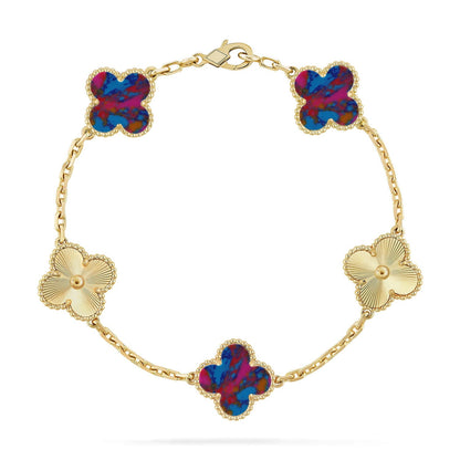 [Sparkle]GLÜCKKLEE-ARMBAND MIT 5 MOTIVEN - MULTI-EDELSTEIN-KOLLEKTION