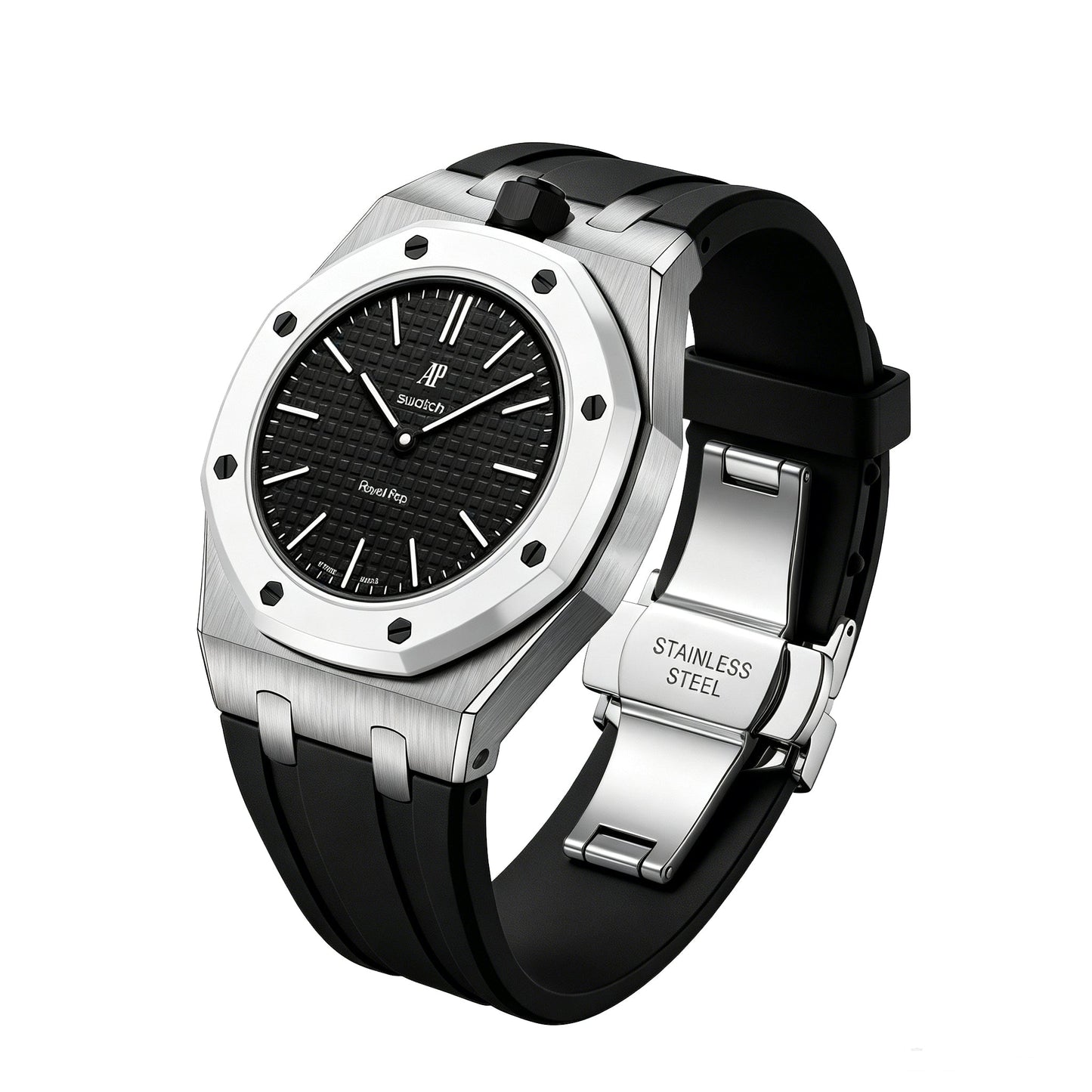 [Sparkle]Royal Oak Pop Exklusiv Stahlgehäuse & Silikonarmband mit Ladehalterung