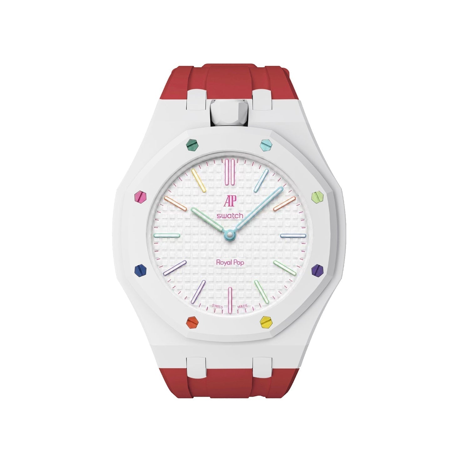 [Sparkle]Royal Oak Pop Exklusives Gehäuse aus Bioceramic & Silikonarmband Mix Color