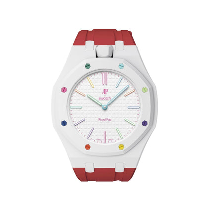 [Sparkle]Royal Oak Pop Exklusives Gehäuse aus Bioceramic & Silikonarmband Mix Color