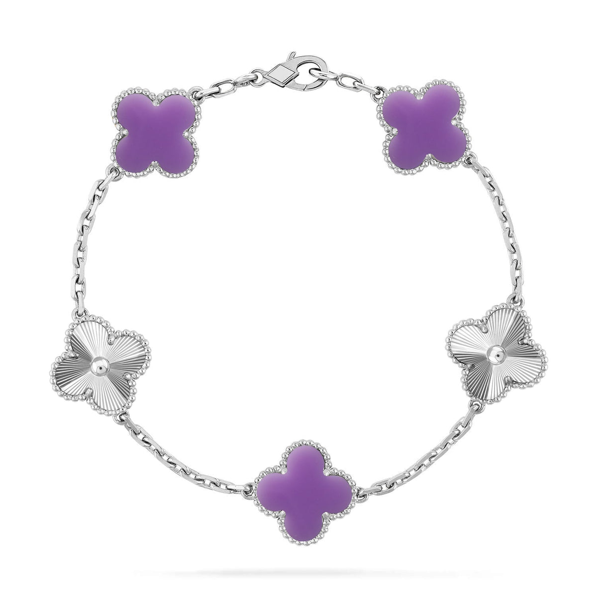 [sparkle Jewelry ]CLOVER 5 MOTIF LIGHT PURPLE BRACELET COLLECTION