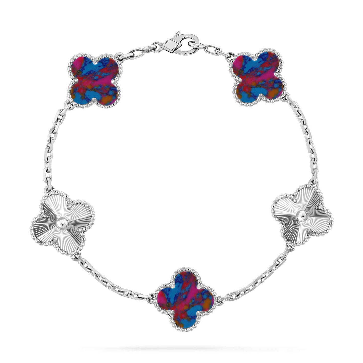 [Sparkle]GLÜCKKLEE-ARMBAND MIT 5 MOTIVEN - MULTI-EDELSTEIN-KOLLEKTION