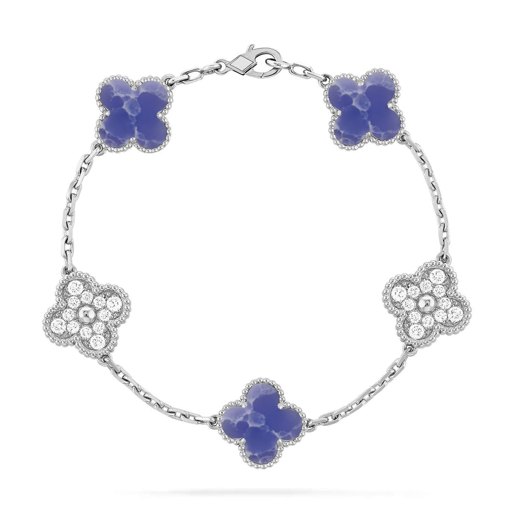 [sparkle Jewelry ]CLOVER 5 MOTIF BLUE VEINS BRACELET COLLECTION