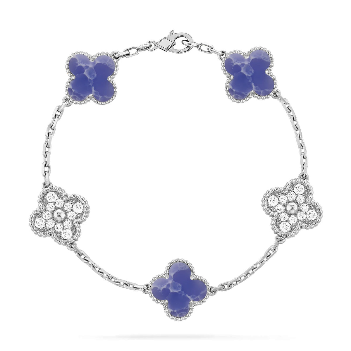 [sparkle Jewelry ]CLOVER 5 MOTIF BLUE VEINS BRACELET COLLECTION