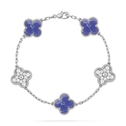 [sparkle Jewelry ]CLOVER 5 MOTIF BLUE VEINS BRACELET COLLECTION