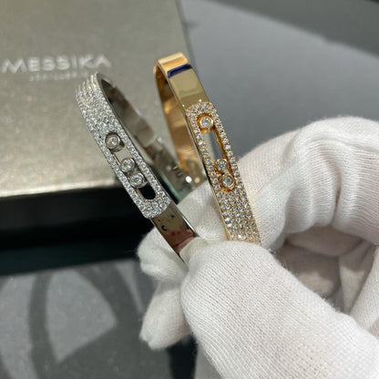 [sparkle Jewelry]Move Noa Rose Gold Pavé Diamond Bangle Bracelet