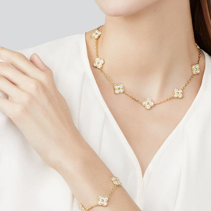 [sparkle Jewelry ]CLOVER 10 MOTIFS DIAMOND NECKLACE