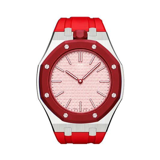 [Sparkle]OAK POP ORANGENROT STAHL SILIKONARMBAND