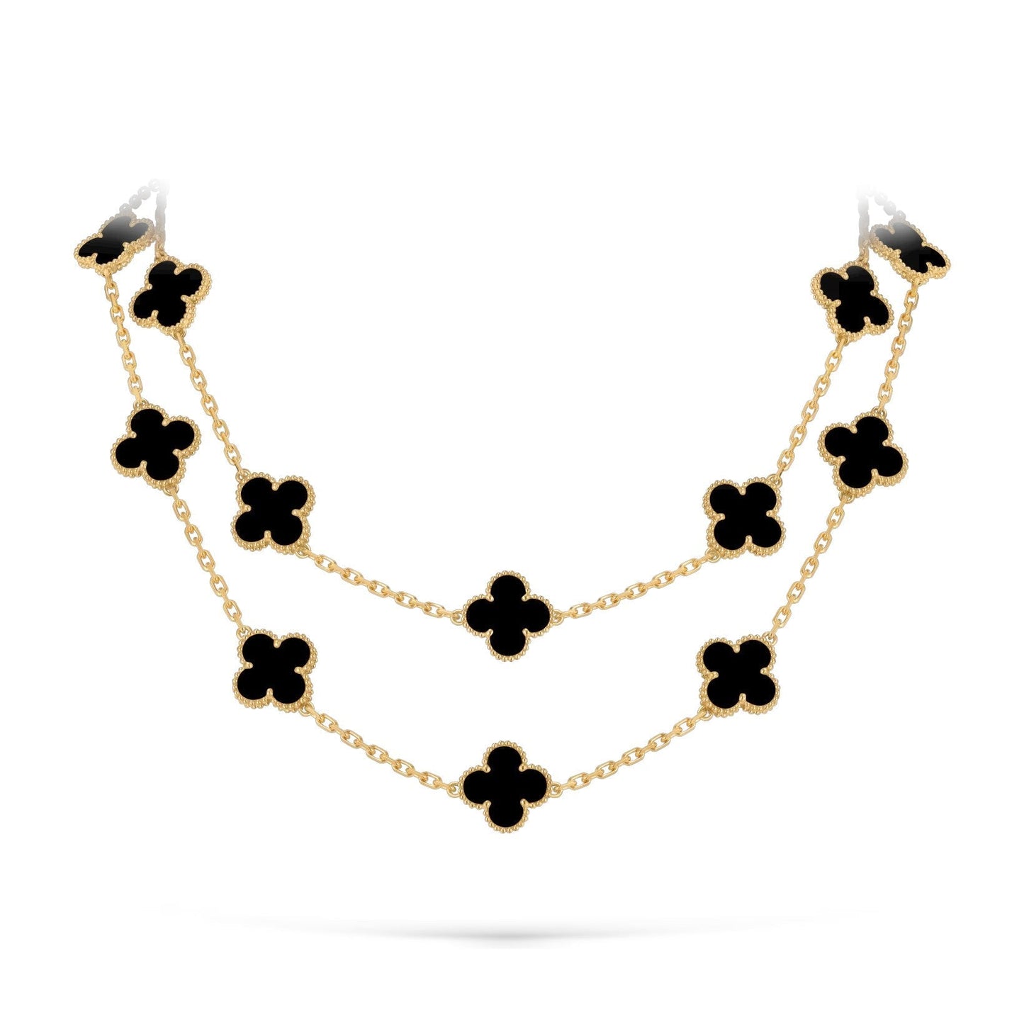 [Sparkle]CLASSIC 20-MOTIF LUCKY CLOVER LONG NECKLACE GOLD COLLECTION