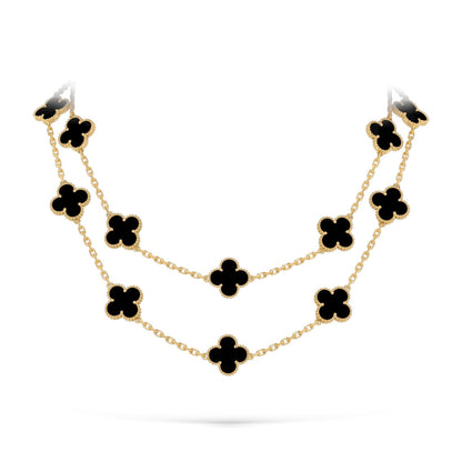 [Sparkle]CLASSIC 20-MOTIF LUCKY CLOVER LONG NECKLACE GOLD COLLECTION