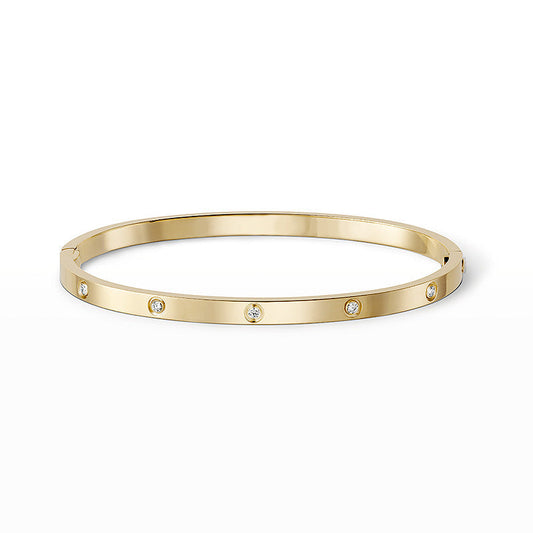 [Sparkle]LOVE 3.65MM SMALL MODEL BANGLE - 10-DIAMOND