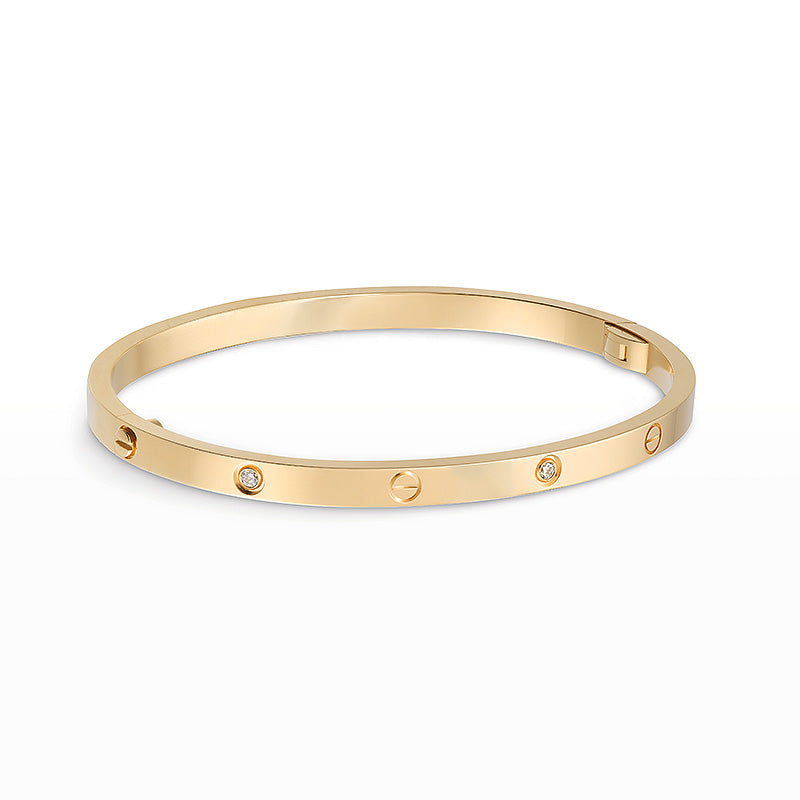 [Sparkle]LIEBE 3,65 MM KLEINER MODELLARMBREIF - 6 DIAMANTEN