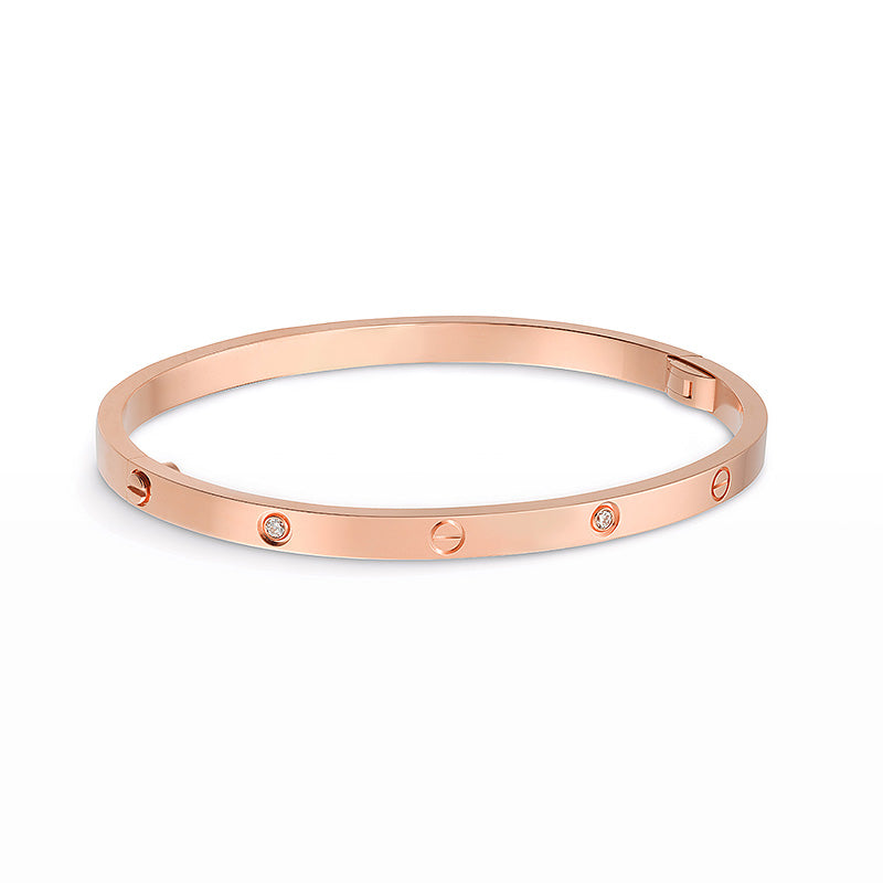 [Sparkle]LIEBE 3,65 MM KLEINER MODELLARMBREIF - 6 DIAMANTEN